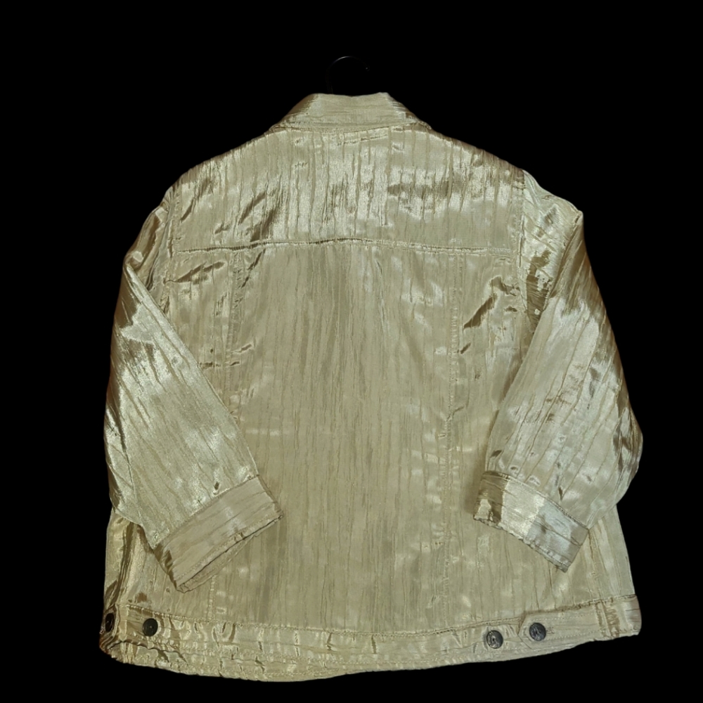 Ruby Rd. Dressy Casual Gold Button Down Jacket - Picture 2 of 6